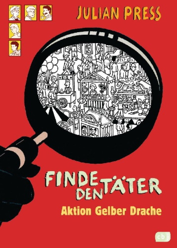 Buchcover und Innenansicht für das Buch: Finde den Täter - Aktion gelber Drache