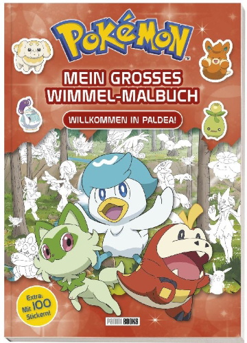 Buchcover und Innenansicht für das Buch: Pokémon - Mes coloriages cherche-et-trouve - Bienvenue à Paldea
