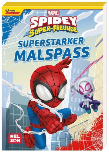 Buchcover und Innenansicht für das Buch: MARVEL Spidey und seine Super-Freunde: Superstarker Malspaß