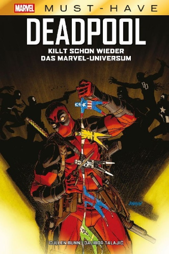Buchcover und Innenansicht für das Buch: Deadpool kills the Marvel Universe Again (2017)