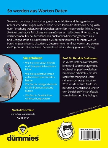 Buchcover und Innenansicht für das Buch: Qualitative Forschung für Dummies