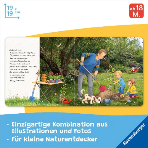 Buchcover und Innenansicht für das Buch: Lotta entdeckt die Welt: Im Garten