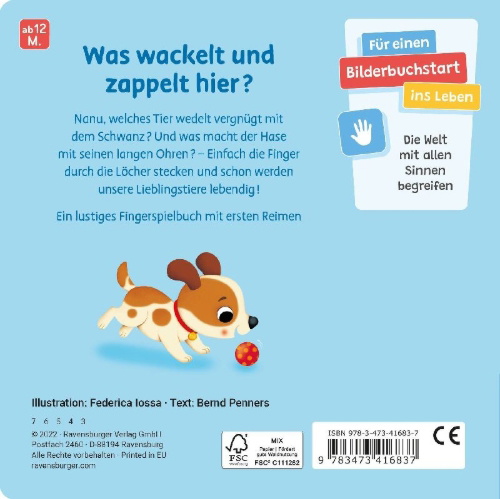 Buchcover und Innenansicht für das Buch: Mein allererstes Fingerspielbuch