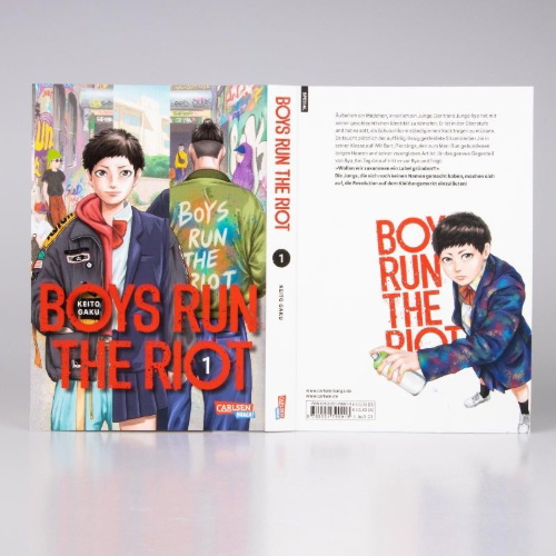 Buchcover und Innenansicht für das Buch: Boys Run the Riot