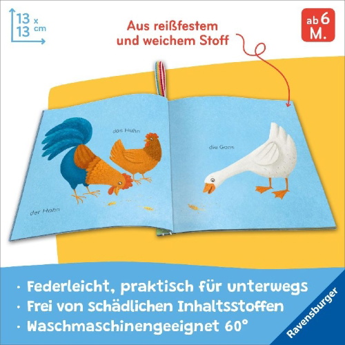 Buchcover und Innenansicht für das Buch: Mein Knuddel-Knautsch-Buch: robust, waschbar und federleicht. Praktisch für zu Hause und unterwegs