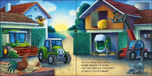 Buchcover und Innenansicht für das Buch: Gute Nacht, lieber Traktor!