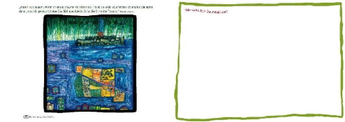 Buchcover und Innenansicht für das Buch: Kunst-Malbuch Hundertwasser
