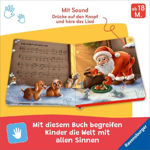 Buchcover und Innenansicht für das Buch: Hör mal hin - O Tannenbaum: Meine schönsten Weihnachtslieder