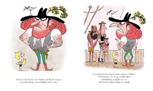 Buchcover und Innenansicht für das Buch: A l'eau les pirates!
