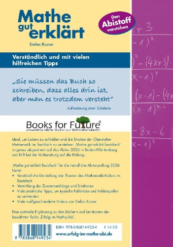 Buchcover und Innenansicht für das Buch: Mathe gut erklärt 2026 Basisfach Baden-Württemberg Gymnasium