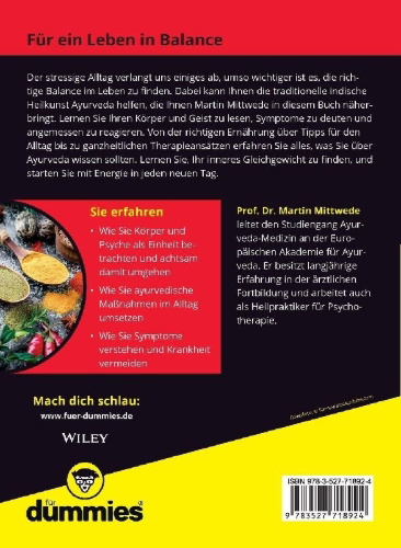 Buchcover und Innenansicht für das Buch: Ayurveda für Dummies