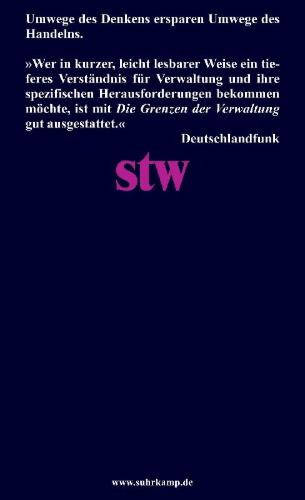 Buchcover und Innenansicht für das Buch: Die Grenzen der Verwaltung