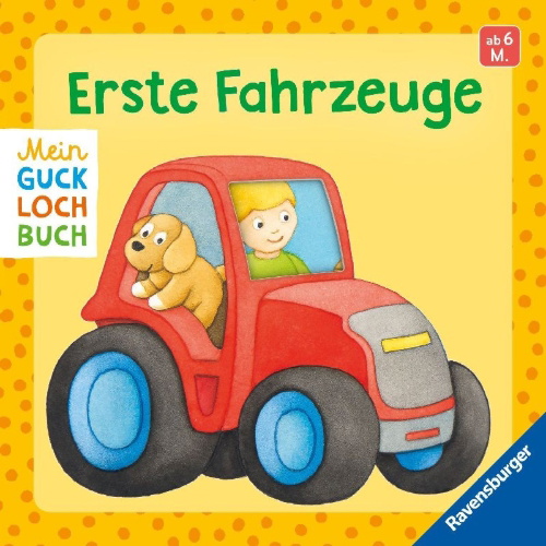 Buchcover und Innenansicht für das Buch: Mein Gucklochbuch: Erste Fahrzeuge