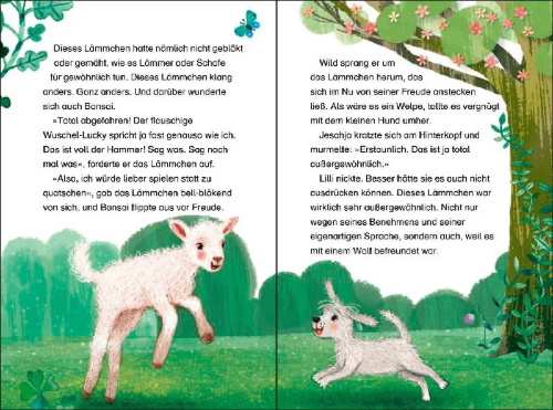 Buchcover und Innenansicht für das Buch: Liliane Susewind - Ein Lämmchen im Wolfspelz