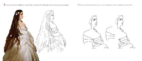Buchcover und Innenansicht für das Buch: Kunst-Malbuch - Coloring Book Sisi