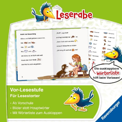 Buchcover und Innenansicht für das Buch: Leserabe Vor-Lesestufe - Wilma und ihr Hund Wuff