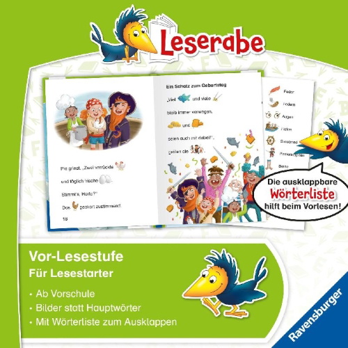 Buchcover und Innenansicht für das Buch: Leserabe Vor-Lesestufe - Piratin Pia auf Schatzsuche