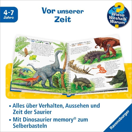 Buchcover und Innenansicht für das Buch: Wieso? Weshalb? Warum?, Band 12: Alles über Dinosaurier