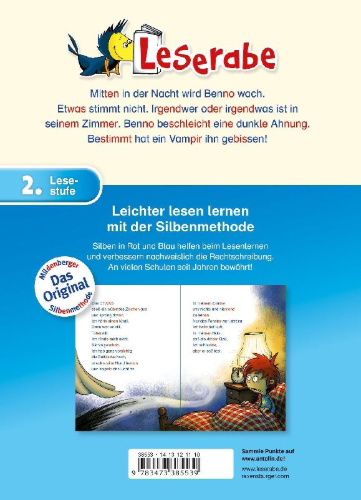 Buchcover und Innenansicht für das Buch: Hilfe, ich bin ein Vampir - Leserabe 2. Klasse - Erstlesebuch ab 7 Jahren