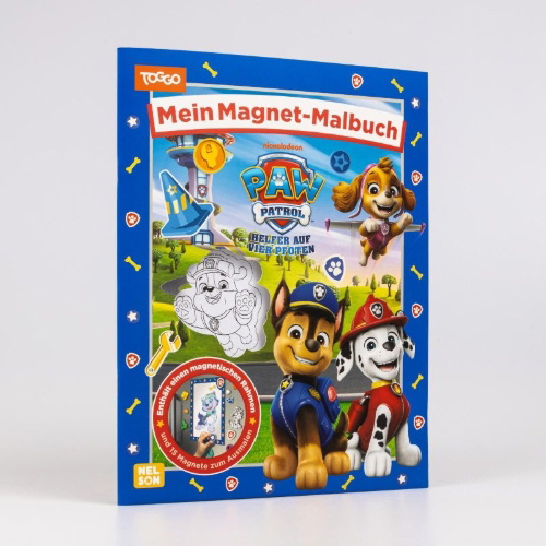 Buchcover und Innenansicht für das Buch: PAW Patrol Kindergartenheft: Mein Magnet-Malbuch