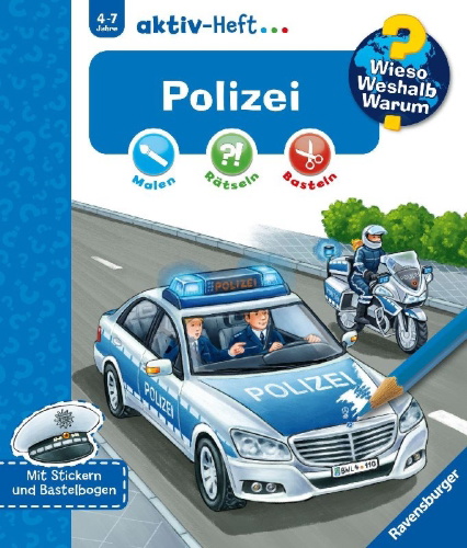 Buchcover und Innenansicht für das Buch: Wieso? Weshalb? Warum? aktiv-Heft: Polizei