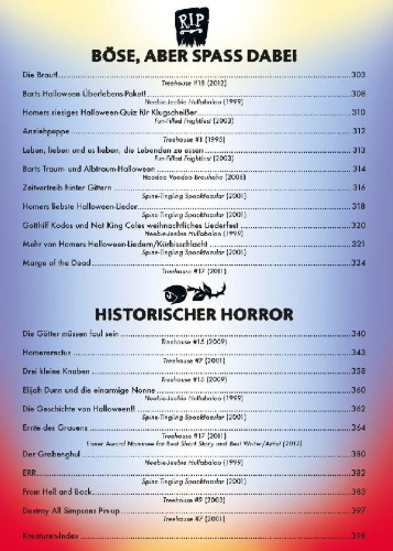 Buchcover und Innenansicht für das Buch: The Simpsons: Treehouse of Horror Ominous Omnibus 2
