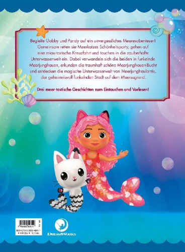 Buchcover und Innenansicht für das Buch: Gabby's Dollhouse: Zauberhafte Meerjungfrauen-Abenteuer