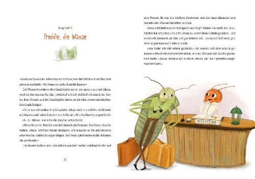 Buchcover und Innenansicht für das Buch: Willkommen im Hotel Zur Grünen Wiese - Wegen Umbau geschlossen