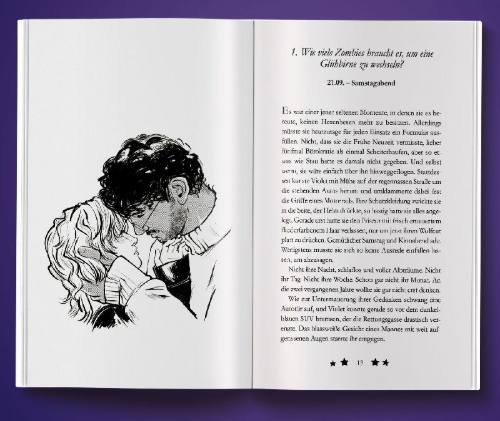 Buchcover und Innenansicht für das Buch: Violet - Die Wasserhexe und der Totengott