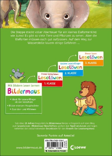Buchcover und Innenansicht für das Buch: Bildermaus - Nur Mut, kleiner Elefant!