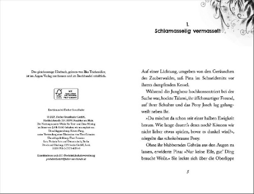 Buchcover und Innenansicht für das Buch: Pina Ponyhexe - Der verlorene Fuchs