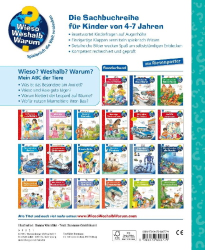 Buchcover und Innenansicht für das Buch: Wieso? Weshalb? Warum? Sonderband - Mein ABC der Tiere