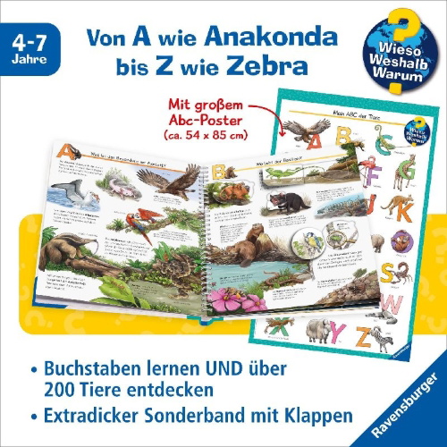 Buchcover und Innenansicht für das Buch: Wieso? Weshalb? Warum? Sonderband - Mein ABC der Tiere