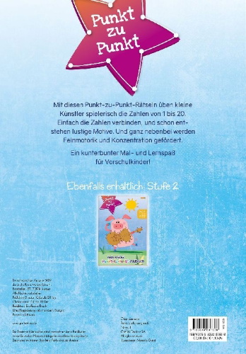 Buchcover und Innenansicht für das Buch: Mein erstes Punkt-zu-Punkt-Malbuch Stufe 1