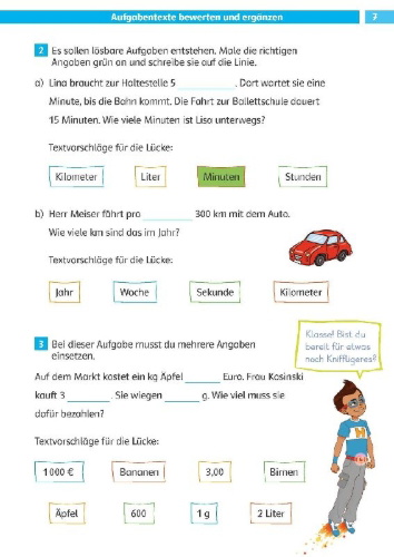 Buchcover und Innenansicht für das Buch: Die Mathe-Helden. Textaufgaben/Sachaufgaben 4. Klasse