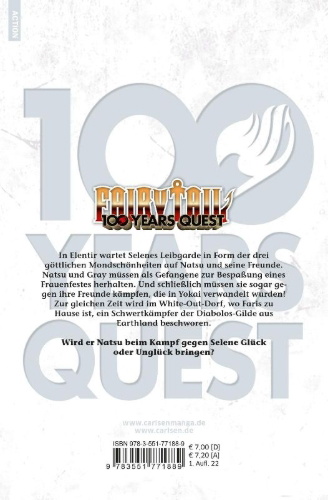 Buchcover und Innenansicht für das Buch: Fairy Tail: 100 Years Quest