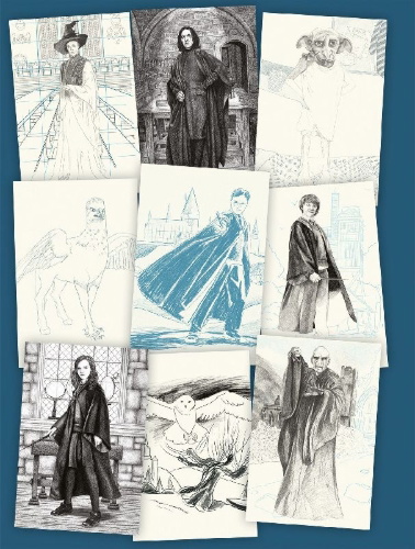 Buchcover und Innenansicht für das Buch: How to Draw Harry Potter: Includes Instruction Book and Sketch Pad