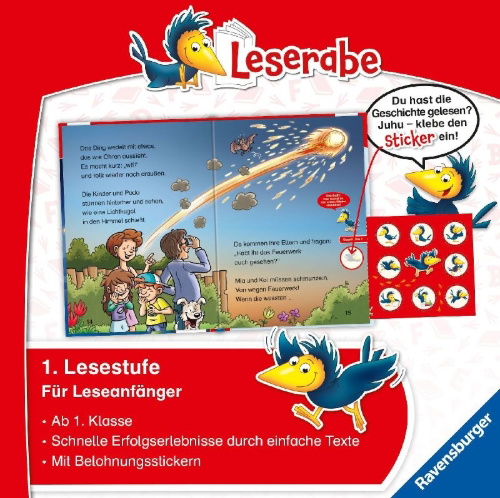 Buchcover und Innenansicht für das Buch: Leserabe - 1. Lesestufe: Weltraumgeschichten