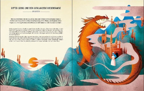 Buchcover und Innenansicht für das Buch: The Great Book of Dragon Legends & The Great Book of Forest Creatures