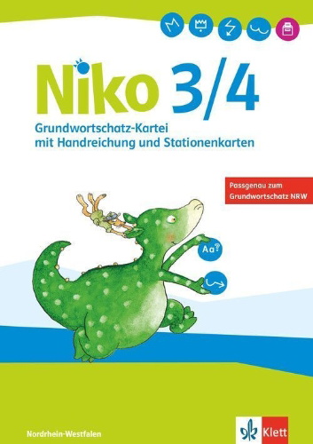 Buchcover und Innenansicht für das Buch: Niko Sprachbuch 3/4. Grundwortschatzkartei, Ausgabe NRW Klasse 3/4