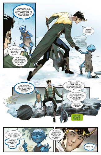 Buchcover und Innenansicht für das Buch: War of the Realms Omega (2019) # 1 (III); Loki (2019) #1-#5