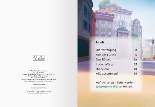 Buchcover und Innenansicht für das Buch: Disney Zoomania 2 - Das offizielle Erstlesebuch zu Film 2