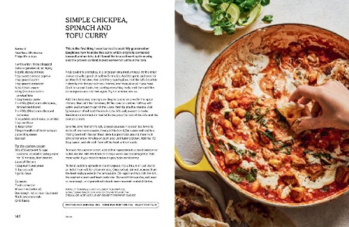 Buchcover und Innenansicht für das Buch: Soph's Plant Kitchen 30 in 30: 30g of protein, 30 minutes or less