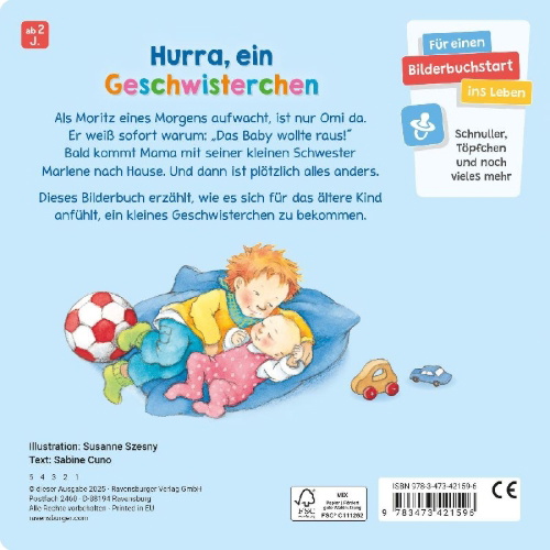 Buchcover und Innenansicht für das Buch: Wir sind jetzt vier