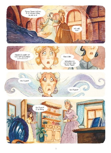 Buchcover und Innenansicht für das Buch: Enola Holmes (Comic). Band 5
