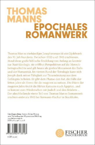 Buchcover und Innenansicht für das Buch: Joseph und seine Brüder IV. Joseph der Ernährer (Neuausgabe)