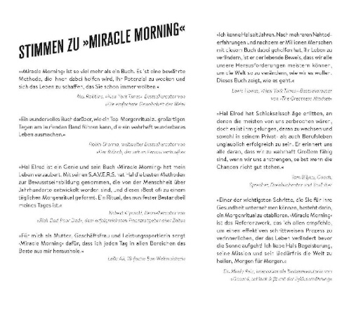 Buchcover und Innenansicht für das Buch: The Miracle Morning