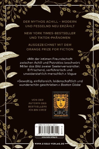 Buchcover und Innenansicht für das Buch: The Song of Achilles