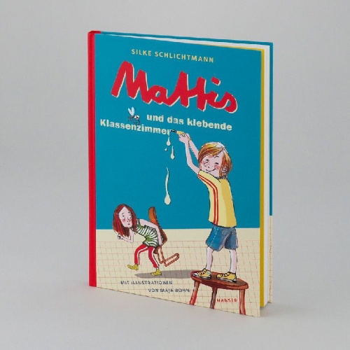 Buchcover und Innenansicht für das Buch: Mattis und das klebende Klassenzimmer