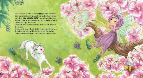 Buchcover und Innenansicht für das Buch: Nia und Lily im Einhornland